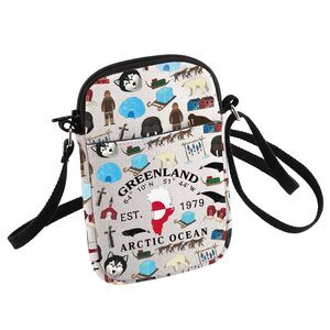 3337 Greenland Map Crossbody Bag Greenland Travel Gift Greenland Pride